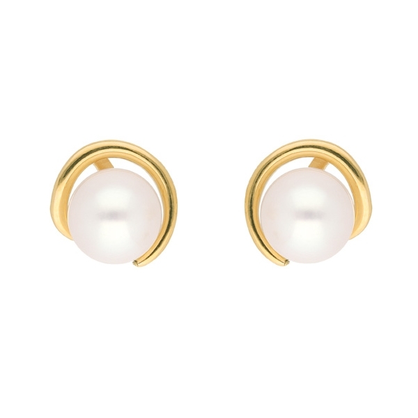Ohrstecker Süßwasserzuchtperle 6,5mm 14Kt 585 GOLD
