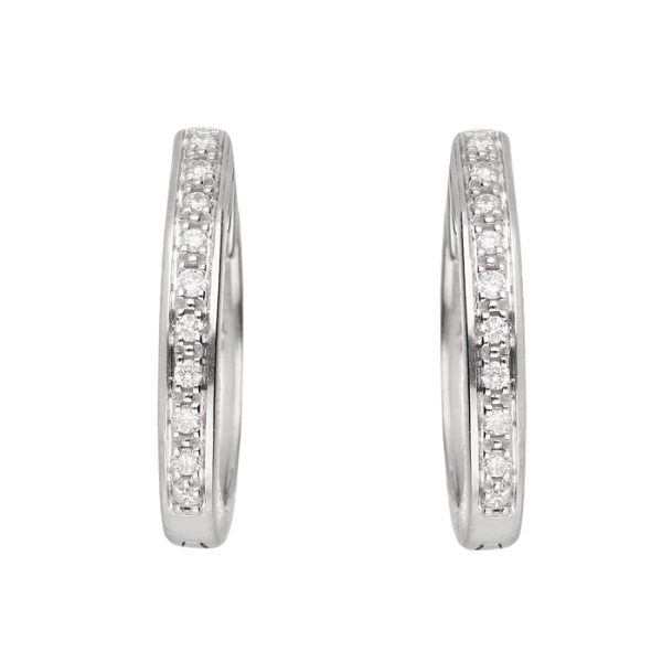 Creolen 14,1mm Brillant 0,07ct 14 Kt 585 WEISSGOLD