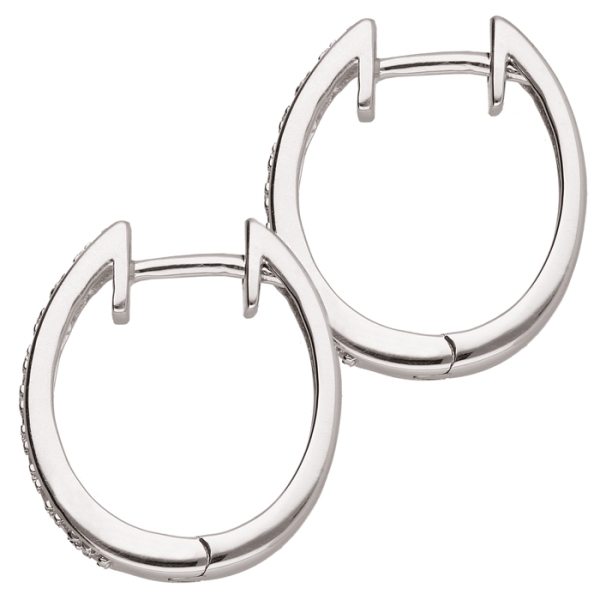 Creolen 14,1mm Brillant 0,07ct 14 Kt 585 WEISSGOLD
