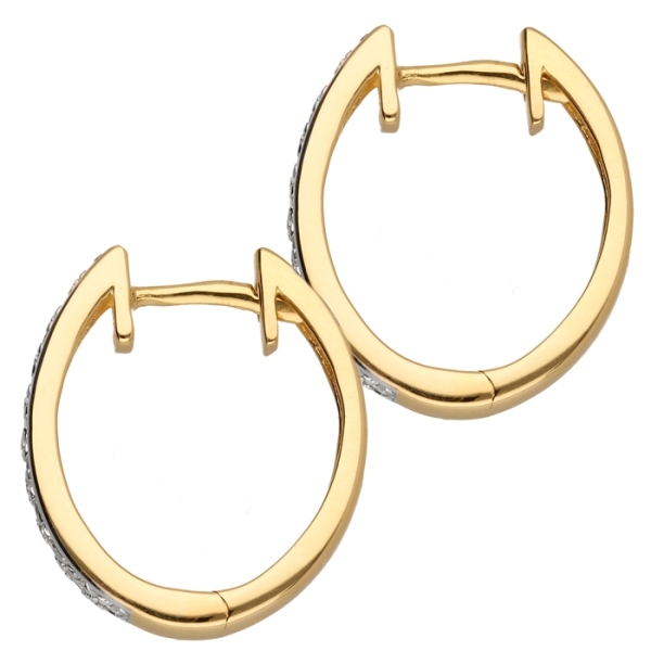 Creolen 14,1mm Brillant 0,07ct 14 Kt 585 GOLD