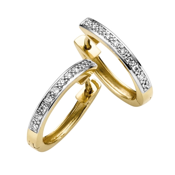 Creolen 14,1mm Brillant 0,07ct 14 Kt 585 GOLD