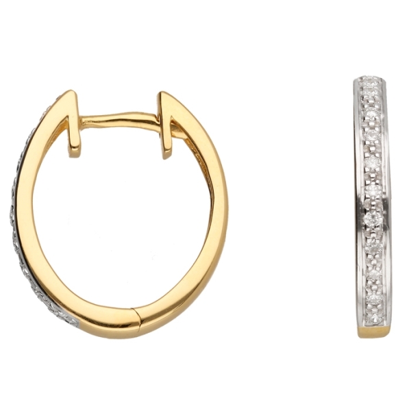 Creolen 14,1mm Brillant 0,07ct 14 Kt 585 GOLD