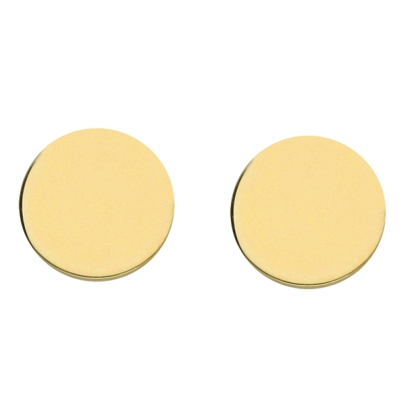 Ohrstecker runde Platte gravierbar 6mm 925 Silber vergoldet