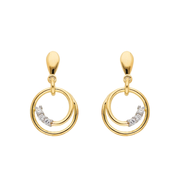 Ohrhänger Kreis 9,9mm mit Zirkonia 8kt 333 GOLD