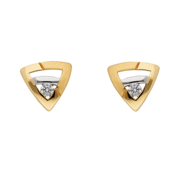 Ohrstecker Dreieck Breite 6,9mm mattiert poliert Zirkonia 8Kt 333 GOLD