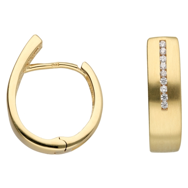 Creole Klappscharnier Zirkonia Ø16,4mm 8Kt 333 GOLD