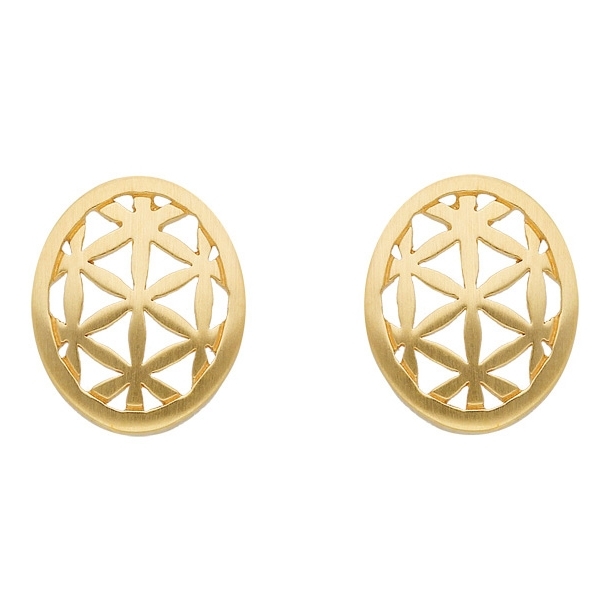 Ohrstecker oval mattiert 9,3mm 8Kt 333 GOLD