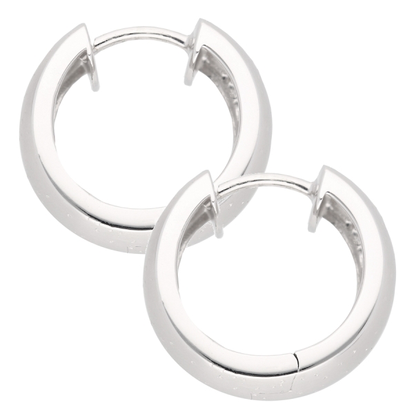 Creole 18x7,9mm satiniert diamantiert rhodiniert Silber 925