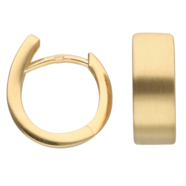 Creole rund 14,4x5,2mm Klappscharnier mattiert vergoldet Silber 925