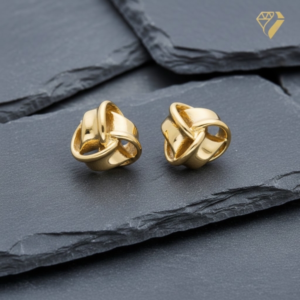 Ohrstecker 7mm Knoten 925 Silber vergoldet