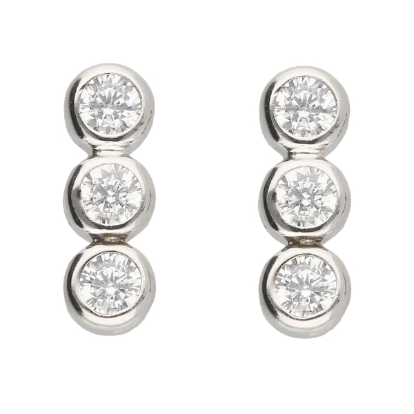 Ohrstecker Ohrring 8,5x2,9mm mit Zirkonias Silber 925