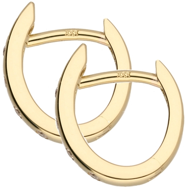 Creole Klappscharnier Zirkonia Ø12,7mm 8Kt 333 GOLD