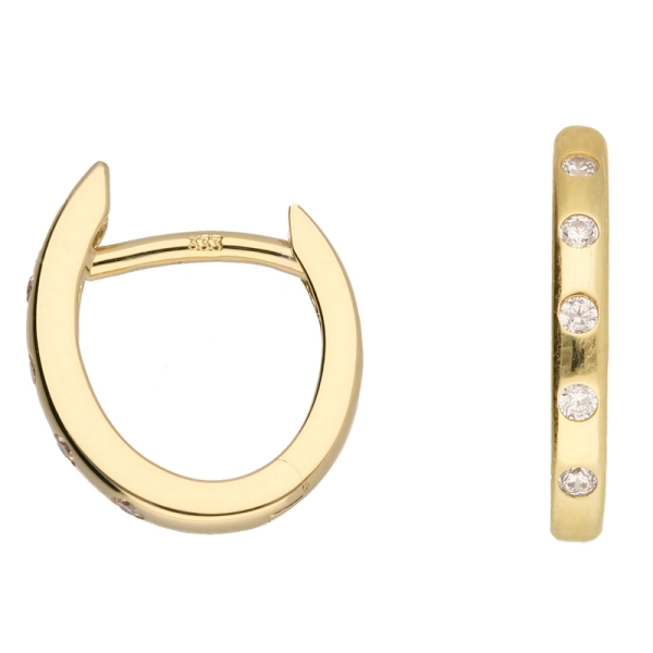 Creole Klappscharnier Zirkonia Ø12,7mm 8Kt 333 GOLD