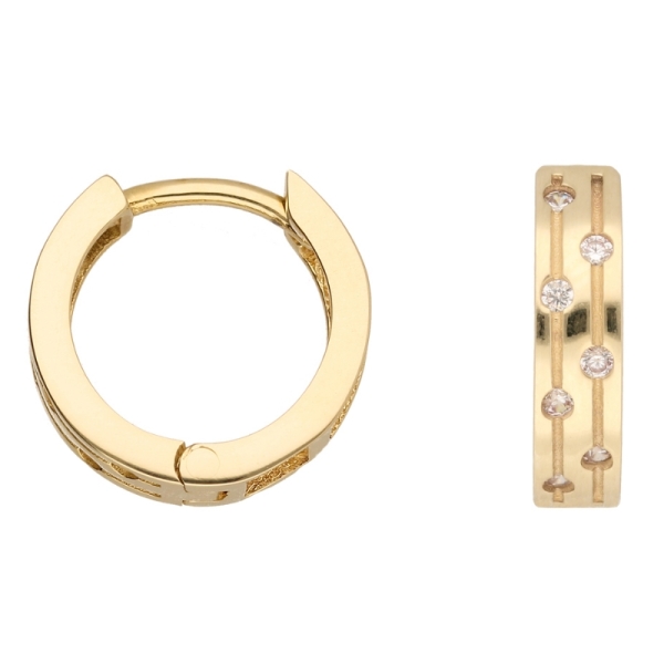 Creole Klappscharnier Zirkonia Ø12mm 8Kt 333 GOLD