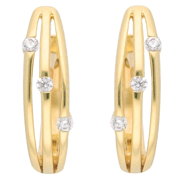 Creole Klappscharnier Zirkonia Ø14x4,1mm 8Kt 333 GOLD
