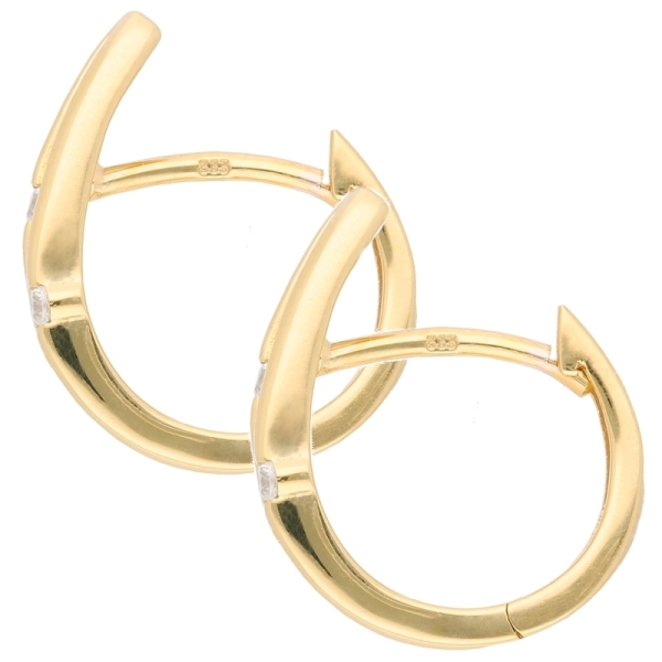 Creole Klappscharnier Zirkonia Ø14x4,1mm 8Kt 333 GOLD