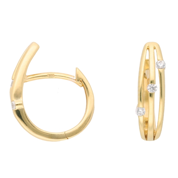 Creole Klappscharnier Zirkonia Ø14x4,1mm 8Kt 333 GOLD