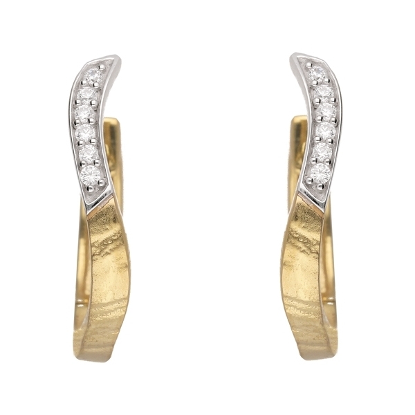 Creole Klappscharnier Zirkonia Ø16mm 8Kt 333 GOLD