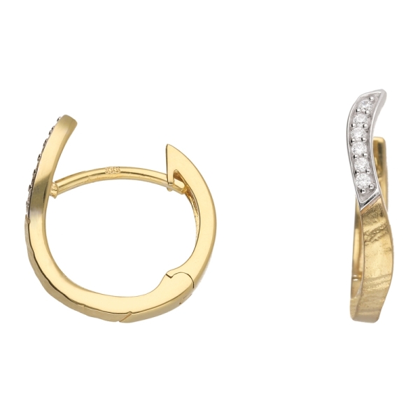 Creole Klappscharnier Zirkonia Ø16mm 8Kt 333 GOLD