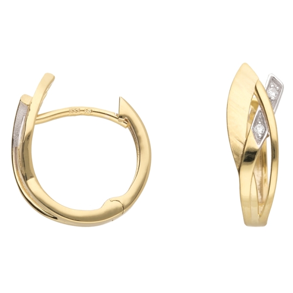 Creole Klappscharnier Zirkonia Ø14,4mm 8Kt 333 GOLD
