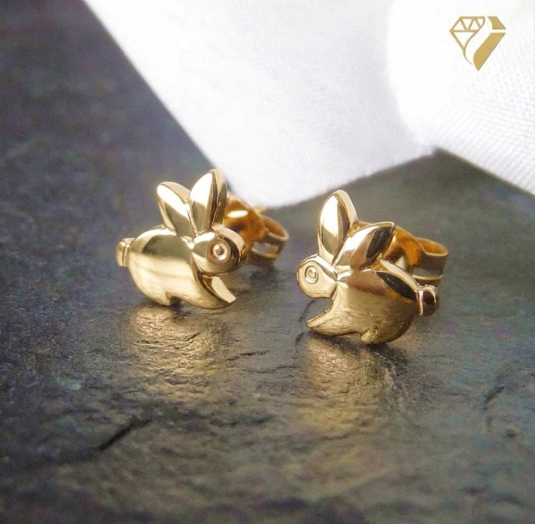 Ohrstecker Hase Gold