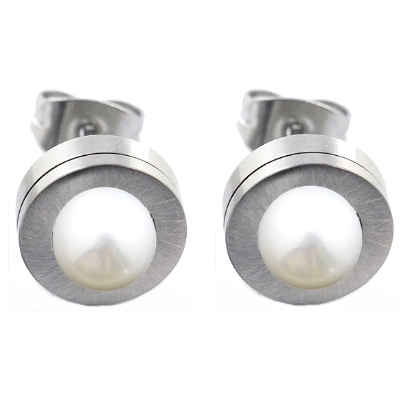 Ohrstecker Edelstahl 9mm mit Kristall Elements oder Süßwasserperle nach Wahl