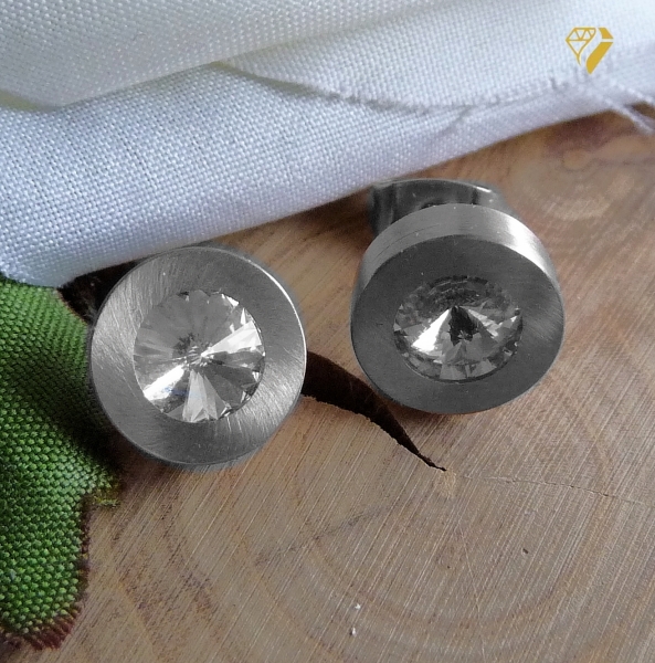 Ohrstecker Edelstahl 9mm mit Kristall Elements nach Wahl