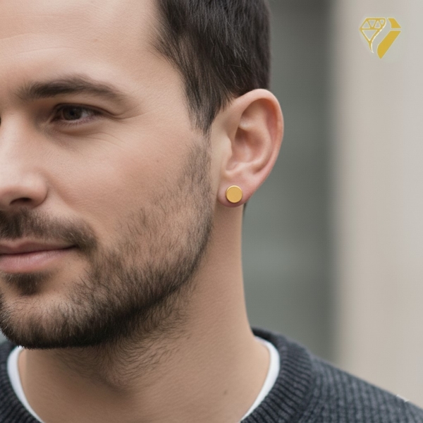 Ohrstecker runde Platte gravierbar 5,9mm 8Kt 333 GOLD