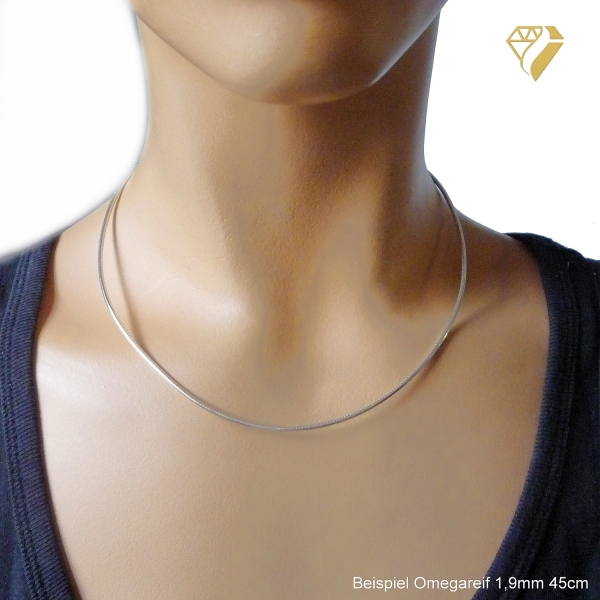 Collier Omegareifen 2mm Bajonett 925 Silber 40cm