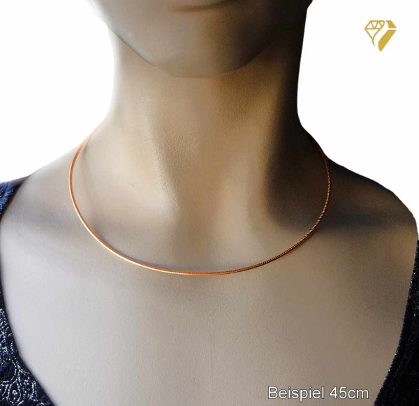 Collier Omegareifen 1,9mm Bajonett rose vergoldet 925 Silber 50cm