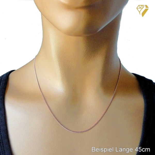 Kette Panzer 1,4mm rose vergoldet Silber 925 42cm