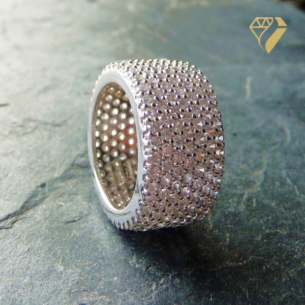 Ring mit Zirkonia 11mm 925 Silber Gr. 58