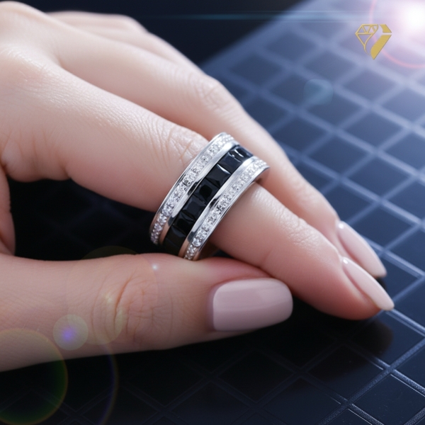 Design Ring 925 Sterling Silber mit Zirkonia