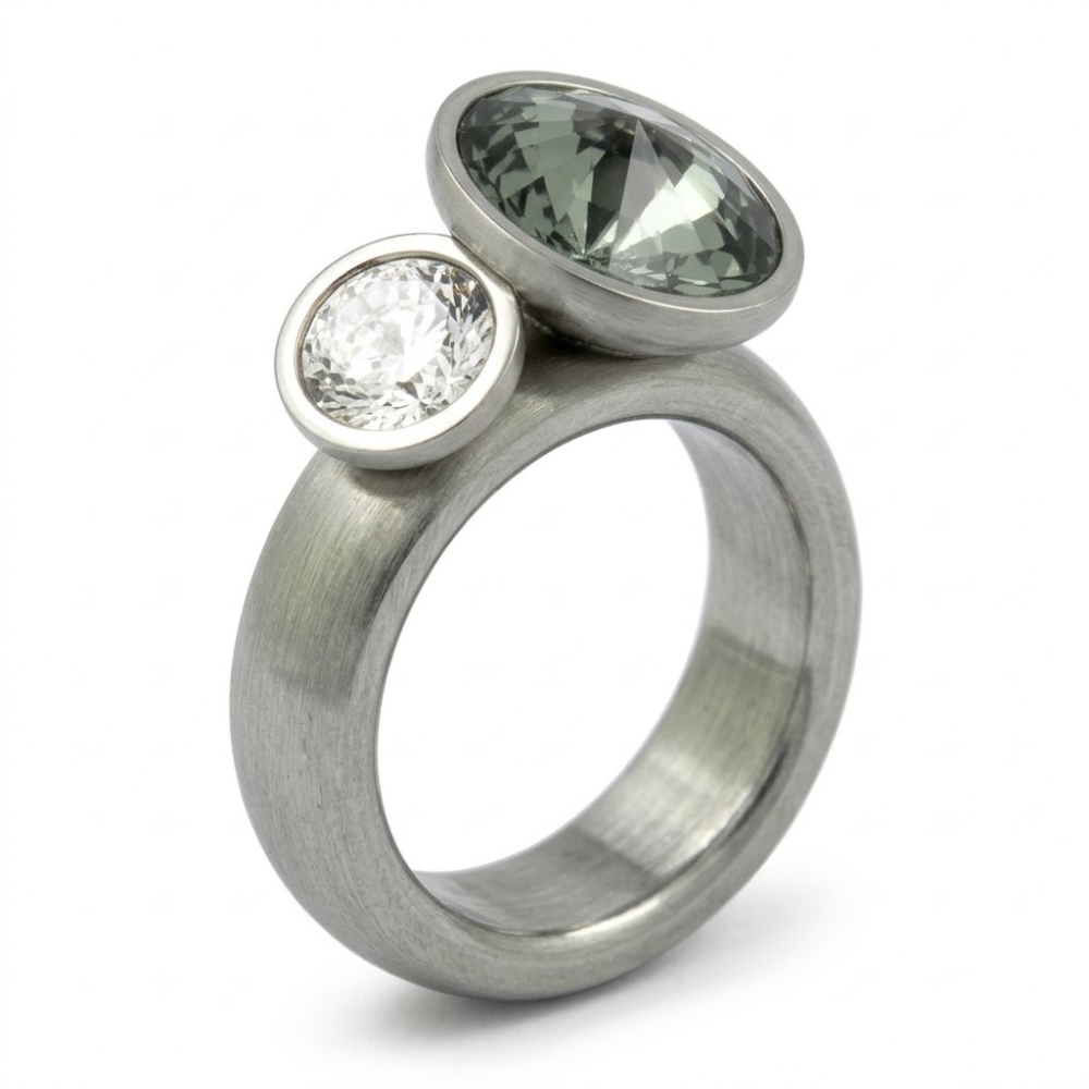 Ring 5mm - Nicole 2.0 DUO - Edelstahl für zwei Schraubelemente und Farben nach Wahl