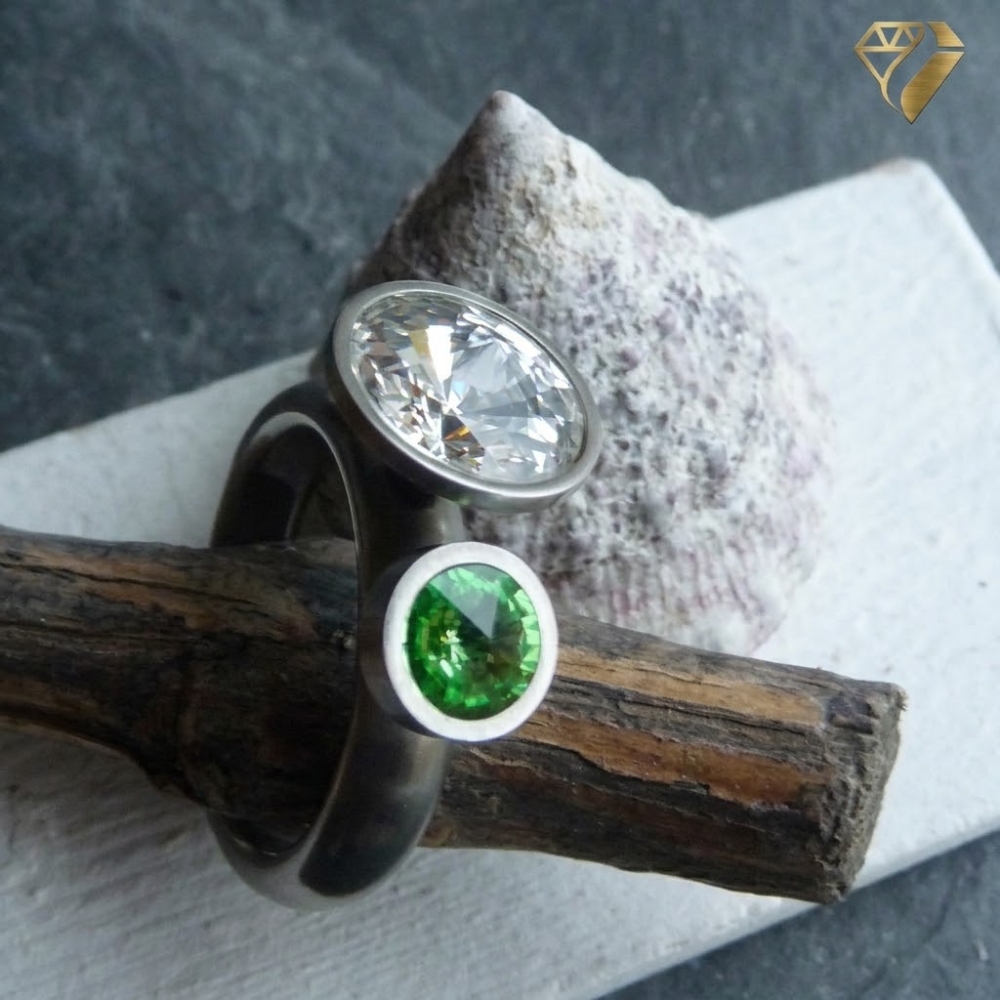 Ring 5mm - Nicole 2.0 DUO - Edelstahl für zwei Schraubelemente und Farben nach Wahl