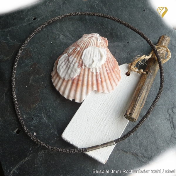 Armband oder Collier aus Rochenleder 3mm mit Bajonett 30 Farben