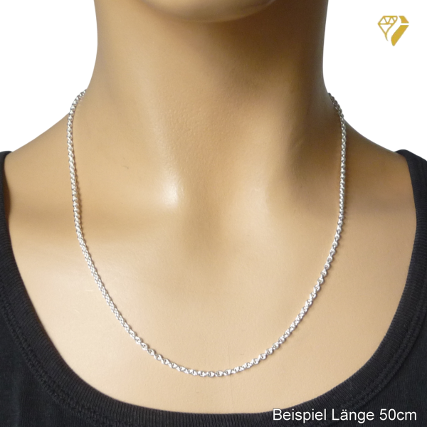 Collier Kette Anker rund 2,7mm Silber 50cm