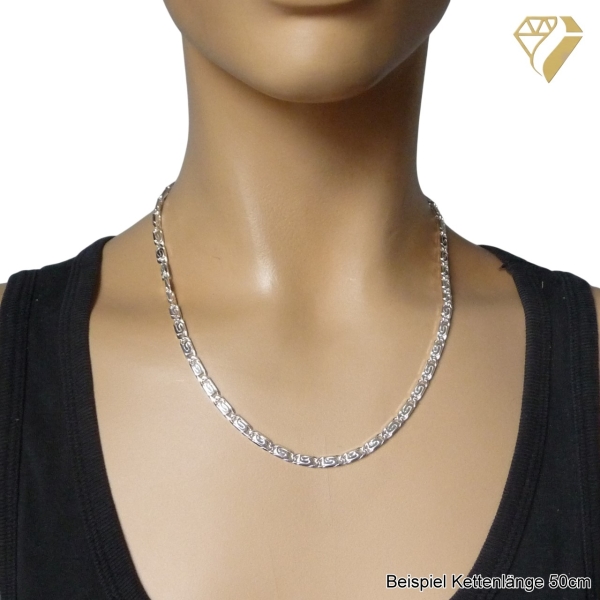 Kette Collier S-Panzer 4,6mm 925 Silber 50cm