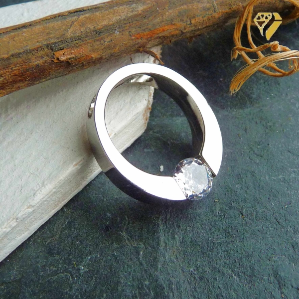 Anhänger Zirkonia 24mm Edelstahl