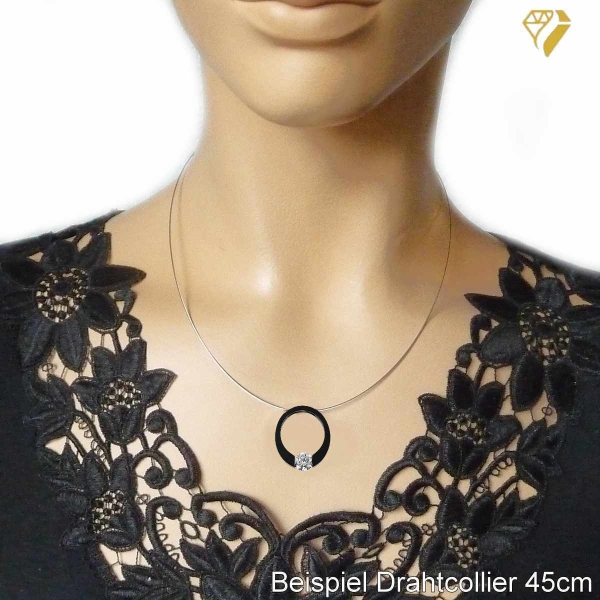 Anhänger Zirkonia 24mm Edelstahl black