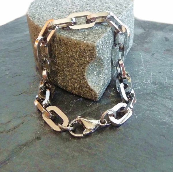 Armband Glieder oval Edelstahl 19cm