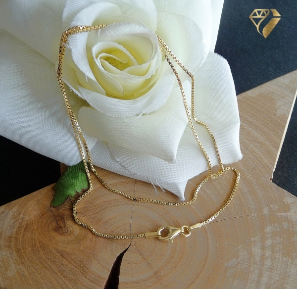Collier Kette 1mm Venezianer vergoldet Silber 925 42cm
