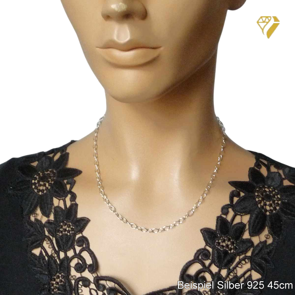 Kette Collier Anker oval rund 5,5mm Silber 925, vergoldet, rosé vergoldet 42cm