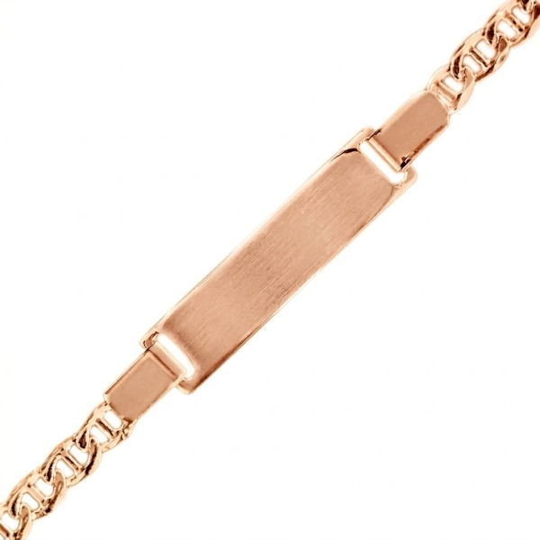 Schildarmband für Kinder 3mm Stegpanzerkette Gravurplatte Silber 925 rosé vergoldet 16cm