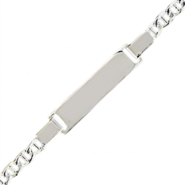 Schildarmband für Kinder 3mm Stegpanzerkette Gravurplatte Silber 925 16cm