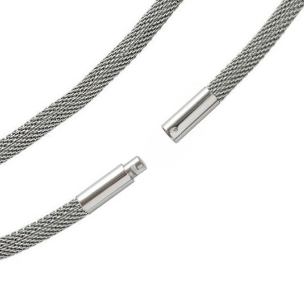 Exklusive Schlauchkette Collier Edelstahl 3mm mit Bajonettverschluss 45cm