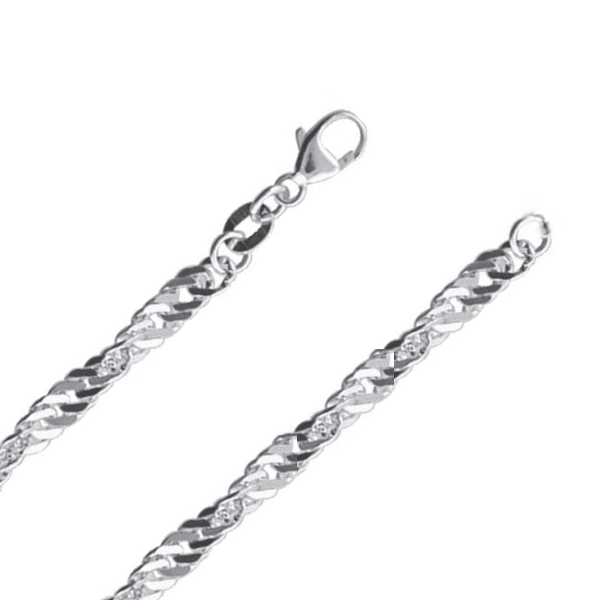 Kette Collier 3,5mm Singapurkette Silber 925 45cm