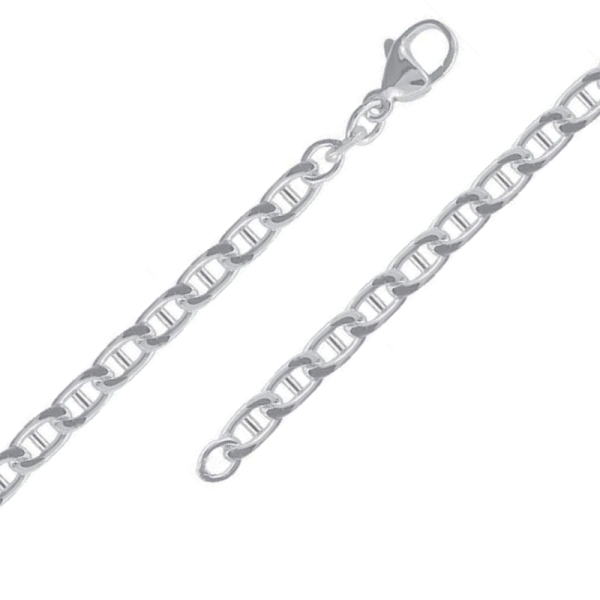 Collier Kette 4,2mm Stegpanzerkette glänzend Silber 925 50cm