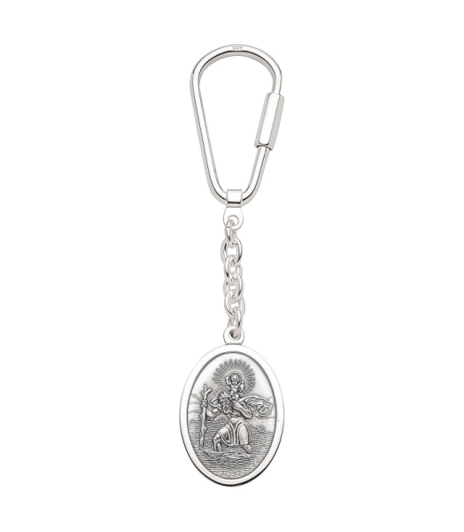 Schlüsselanhänger Christophorus oval Silber 925