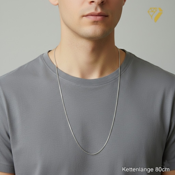 Kette Collier Venezianer 2mm rund Edelstahl 50-80cm